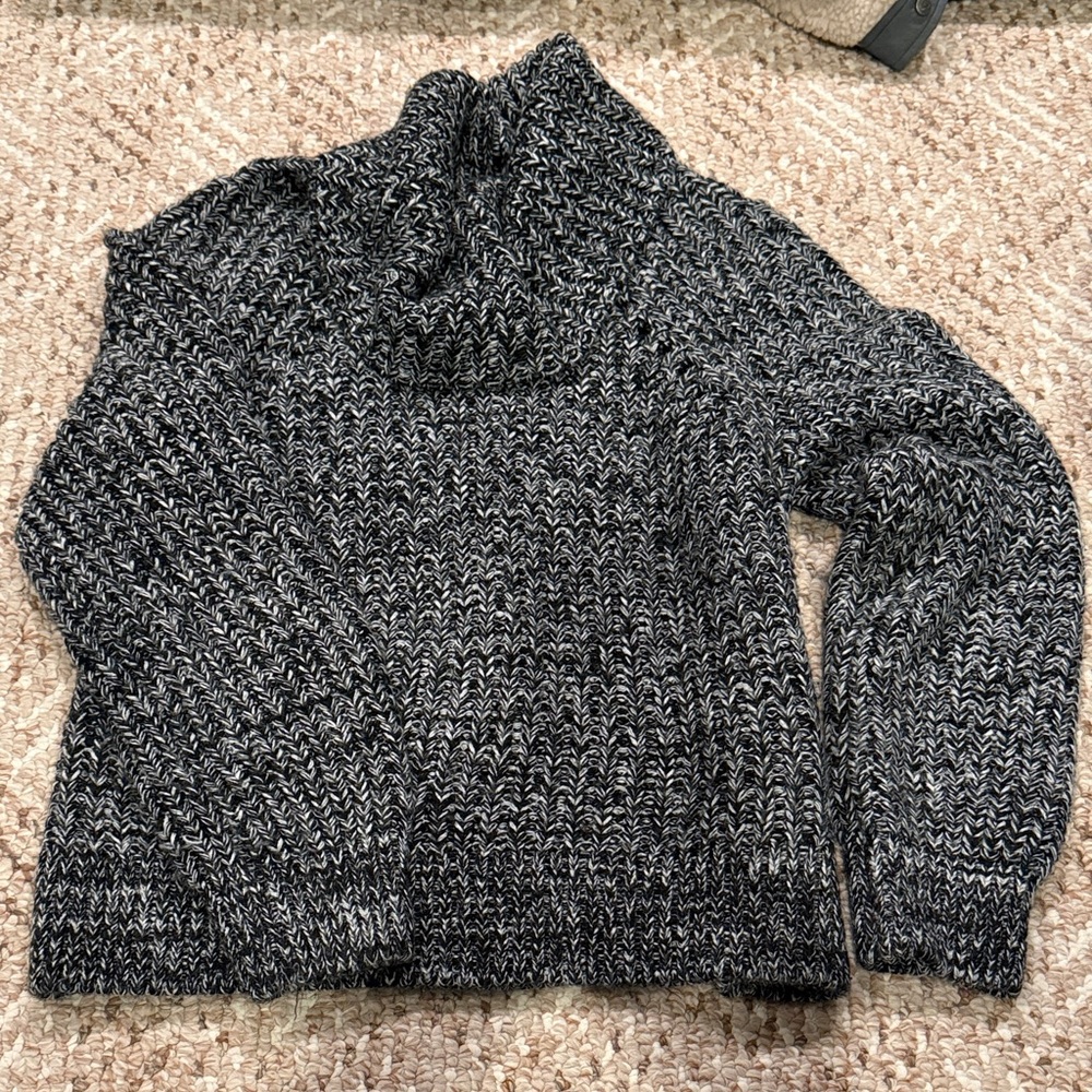 Kendall & Kylie Black and White Cowl Neck Sweater